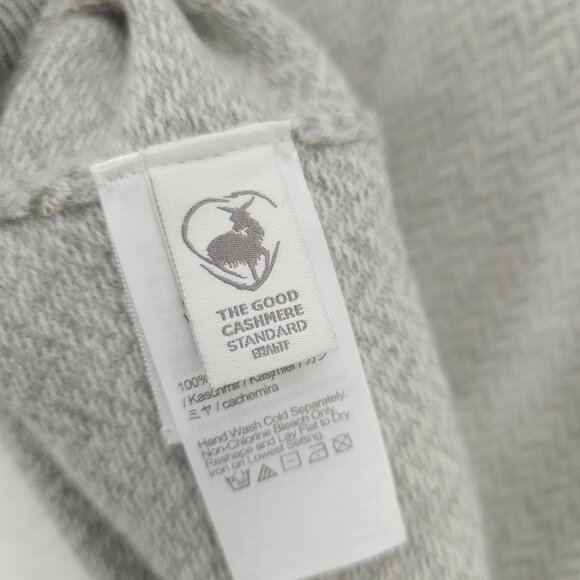 J CREW 100% Cashmere Herringbone Jacquard Crewneck Sweater Gray Men's LARGE - Picture 7 of 9